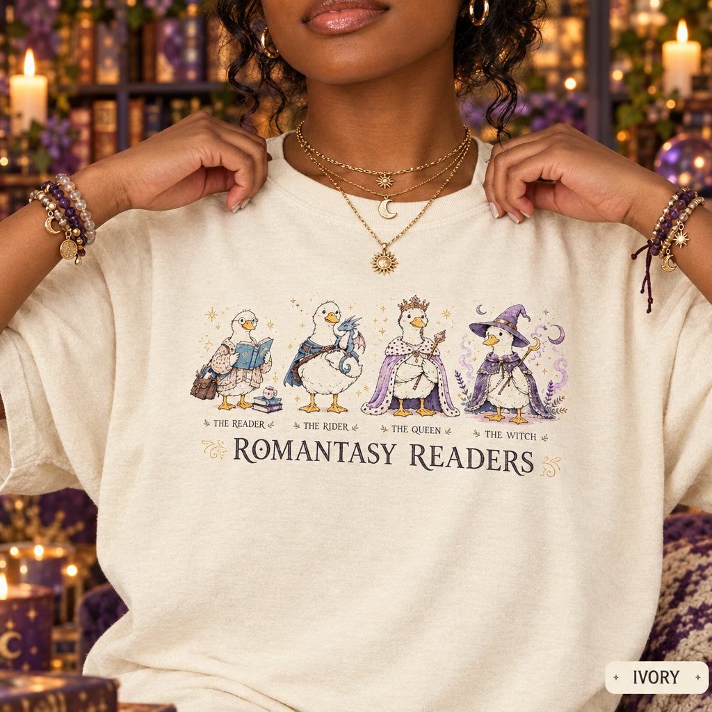 Romantasy Readers Duck Shirt, Fantasy Book Lover Tee, Comfort Colors