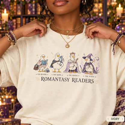 Romantasy Readers Duck Shirt, Fantasy Book Lover Tee, Comfort Colors