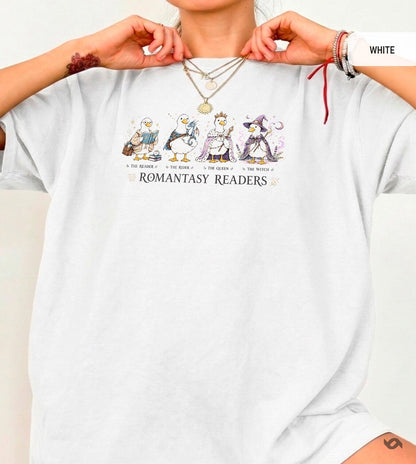 Romantasy Readers Duck Shirt, Fantasy Book Lover Tee, Comfort Colors