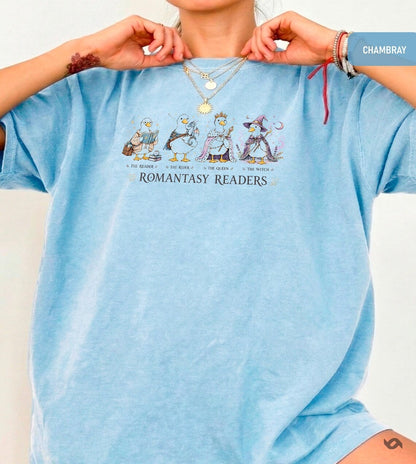 Romantasy Readers Duck Shirt, Fantasy Book Lover Tee, Comfort Colors