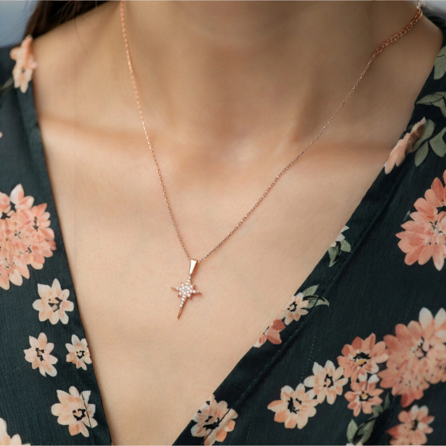 925 Sterling Silver Chain Northstar Necklace