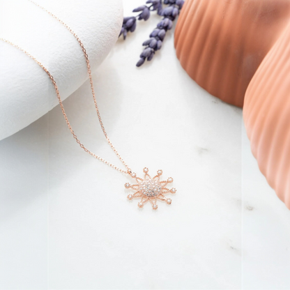 925 Sterling Silver Chain Sun Necklace