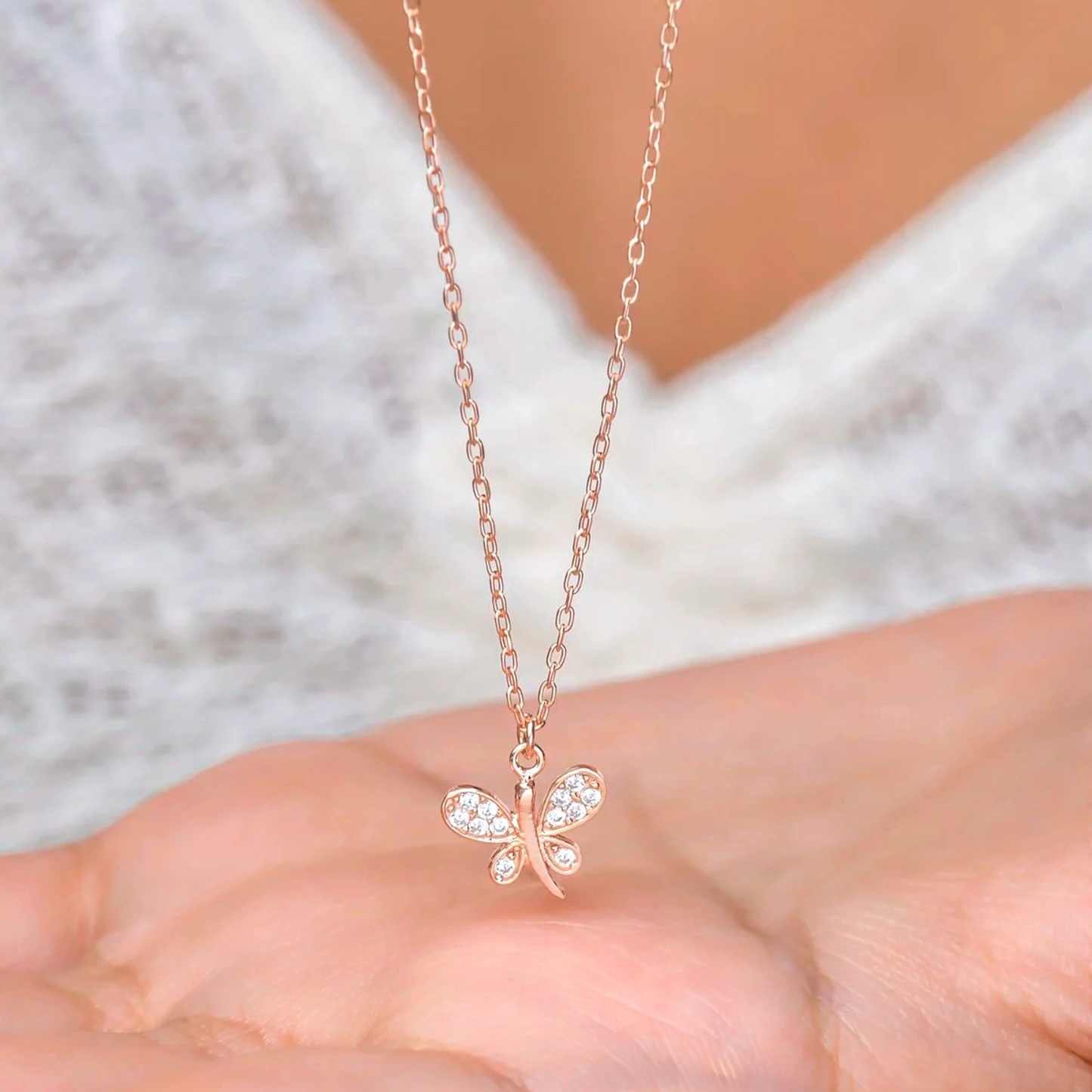925 Sterling Silver Chain Dragonfly Necklace