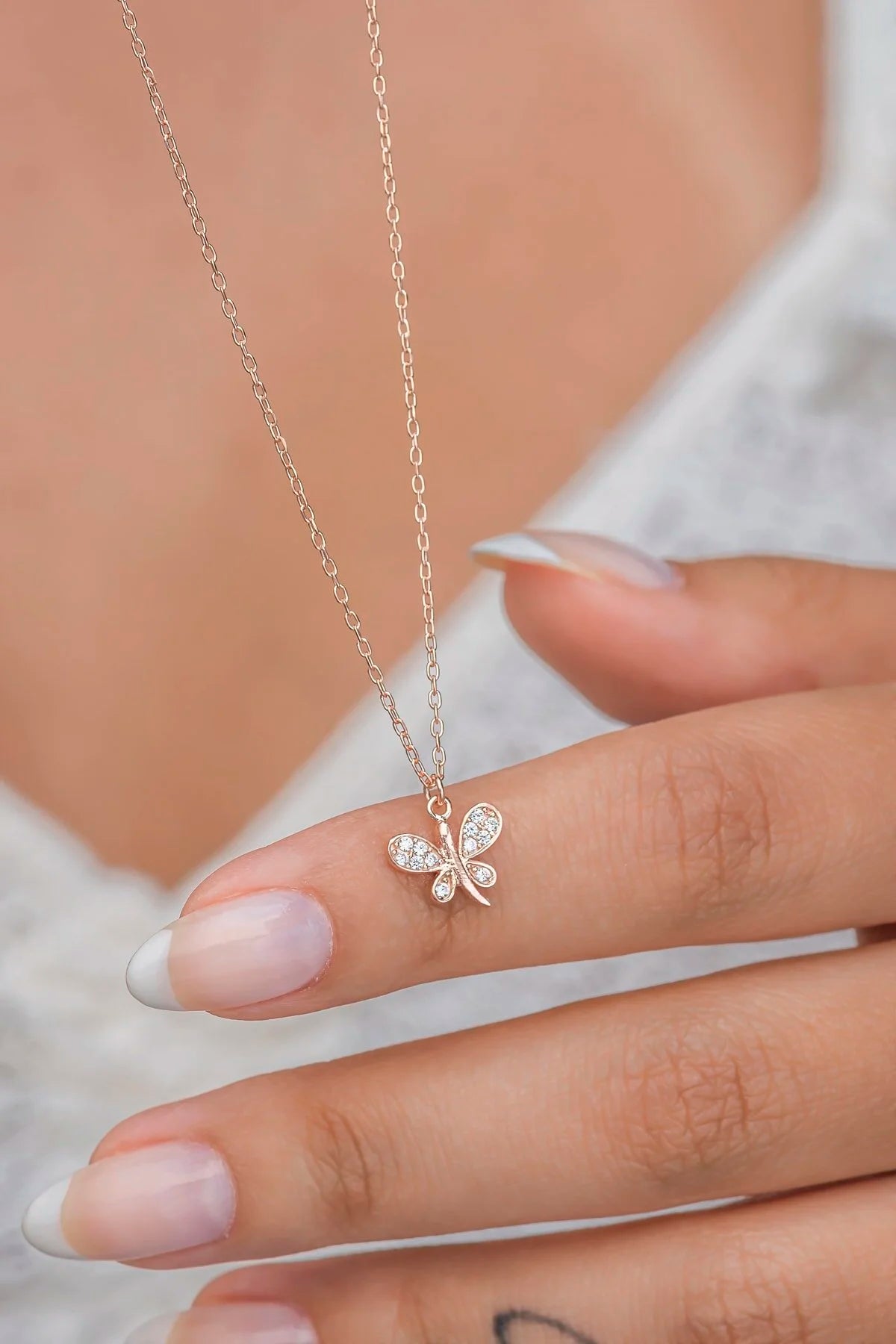 925 Sterling Silver Chain Dragonfly Necklace