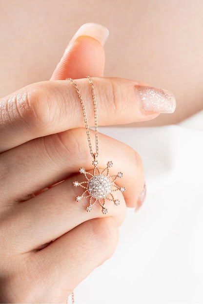 925 Sterling Silver Chain Sun Necklace