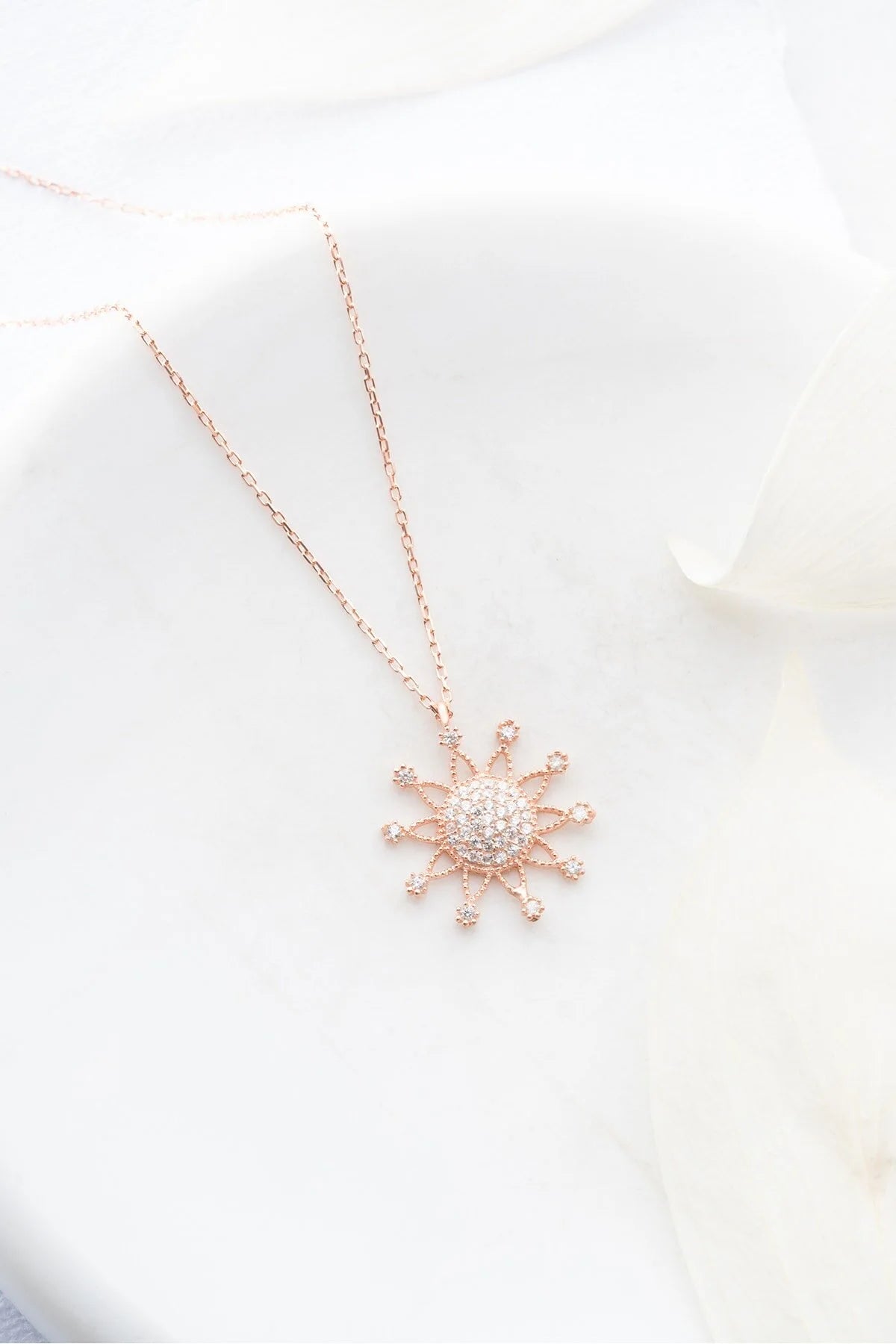925 Sterling Silver Chain Sun Necklace
