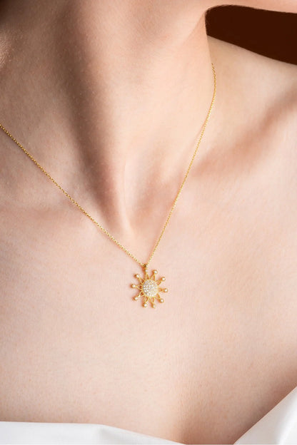 925 Sterling Silver Chain Sun Necklace