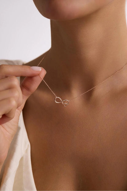 925 Sterling Silver Chain Infinity Necklace