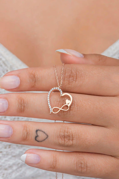 925 Sterling Silver Chain Love and Infinity Necklace