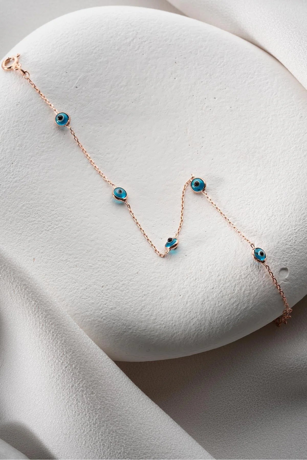 925 Sterling Silver Single Row Evil Eye Bracelet