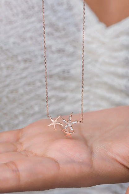 925 Sterling Silver Chain Three Stars Necklace