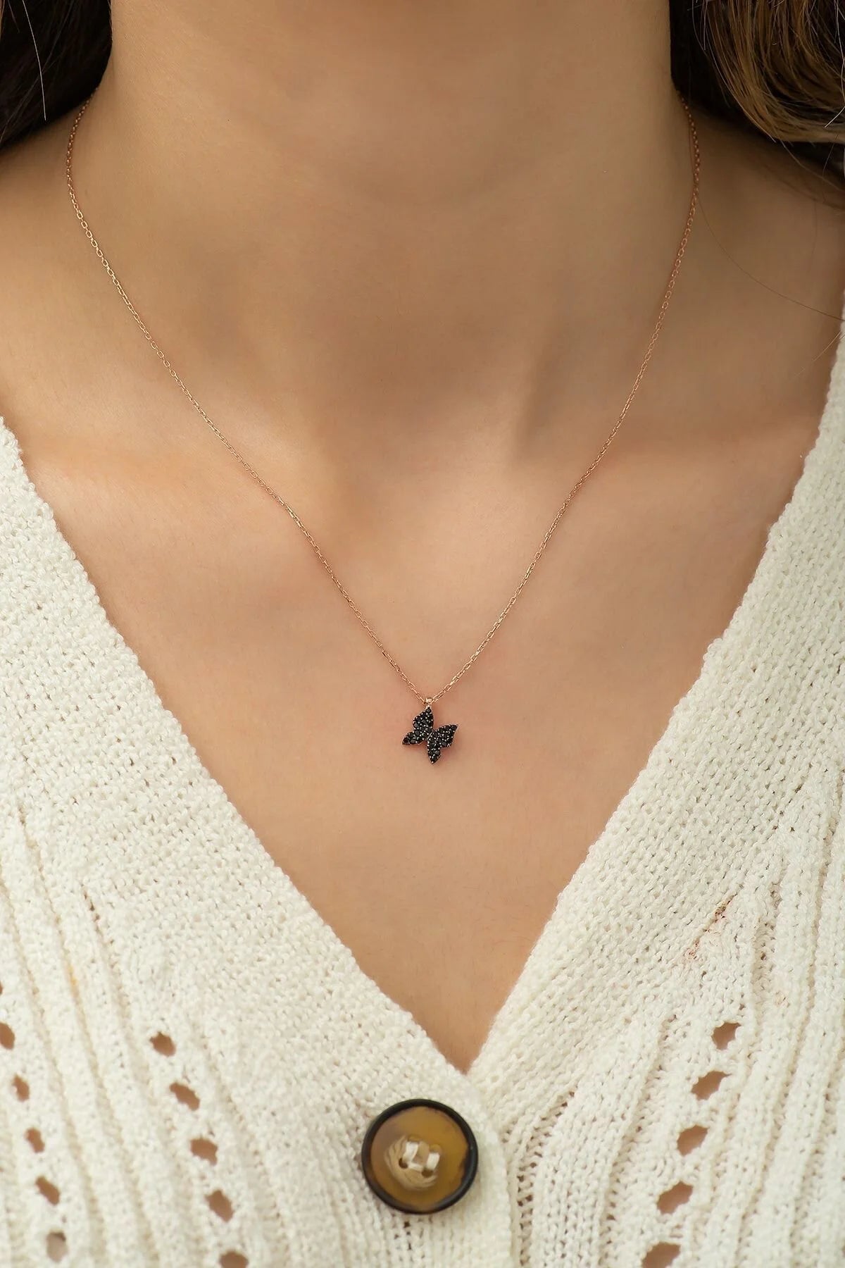 925 Sterling Silver Chain Butterfly Necklace