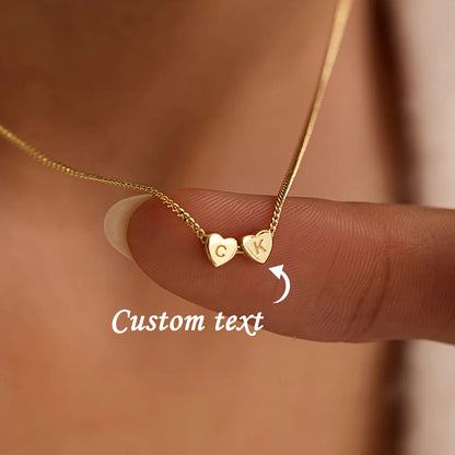 3D Heart Charm Necklace, Minimalist Heart Pendent Necklace, Custom Initial Heart Bracelet, Personalized Jewelry, Mother's Day Gift for Her