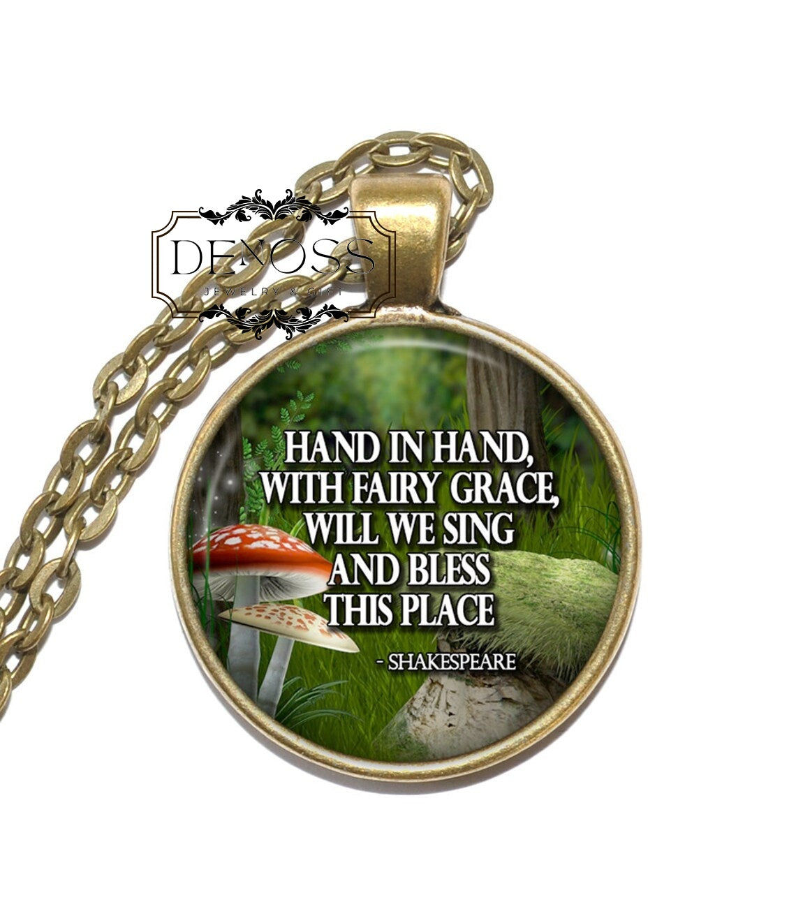 SHAKESPEARE QUOTE Necklace,A Midsummer Night's Dream,English,Poet,Playwright,Actor,Bard of Avon,Inspirational Necklace,Glass Pendant