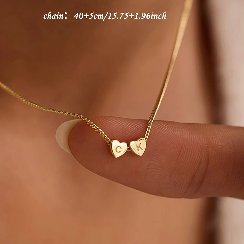 3D Heart Charm Necklace, Minimalist Heart Pendent Necklace, Custom Initial Heart Bracelet, Personalized Jewelry, Mother's Day Gift for Her