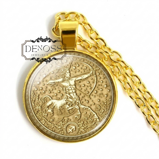 Sagittarius Zodiac Pendant Inspired by Chiron the Centaur Archer Necklace
