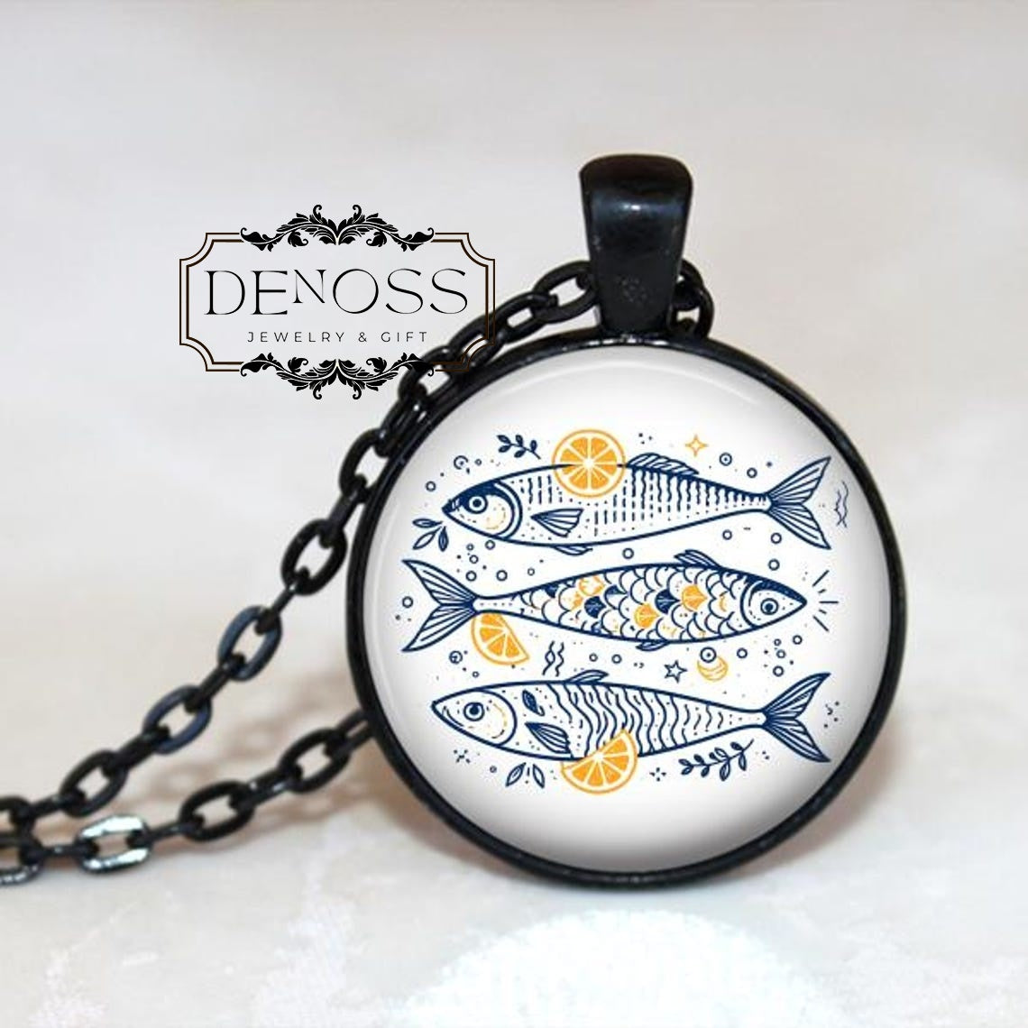 Sardines Necklace,Fish Jewelry,Sardine Jewelry,Kitsch
