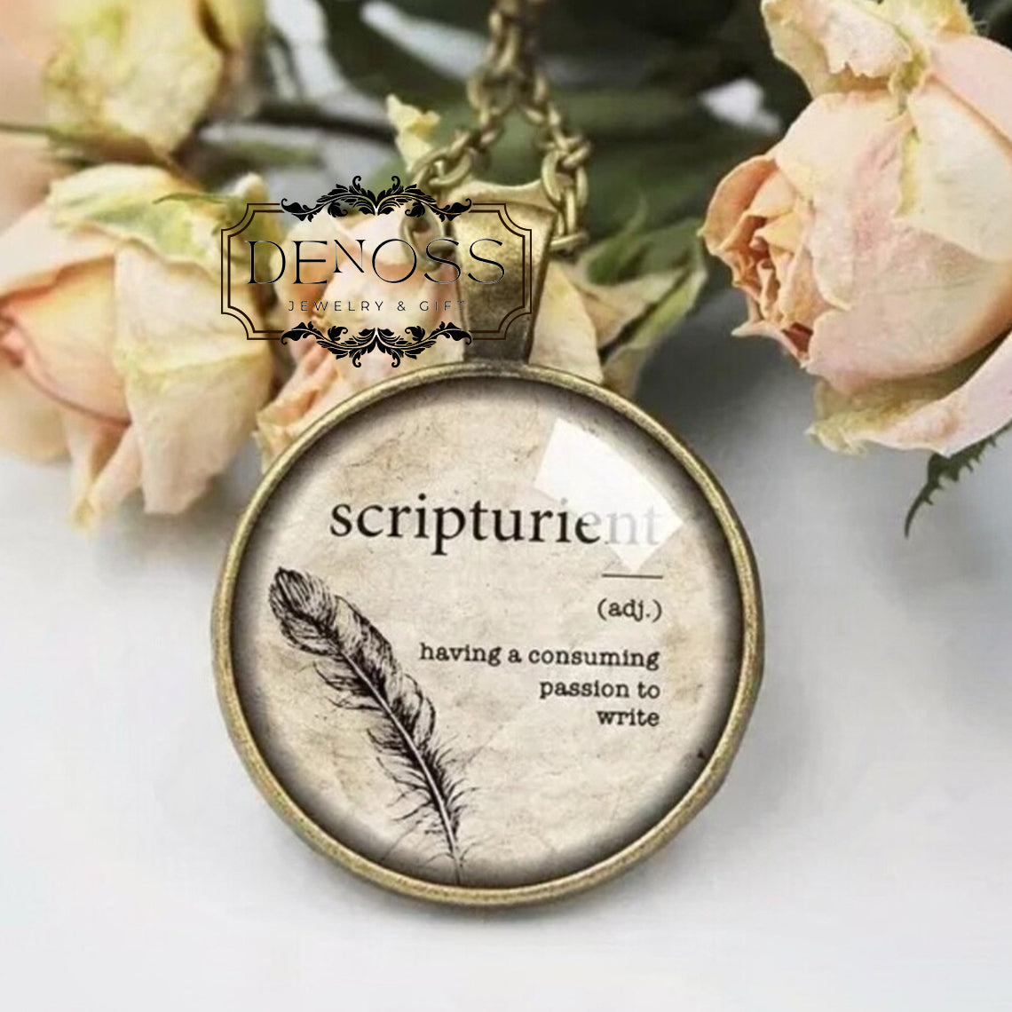 Scripturient Definition PendantScripturient Jewelry,Writers Gift,Book Lover Gifts,Quote Jewelry,Author Gift
