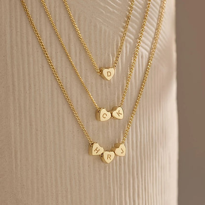 3D Heart Charm Necklace, Minimalist Heart Pendent Necklace, Custom Initial Heart Bracelet, Personalized Jewelry, Mother's Day Gift for Her