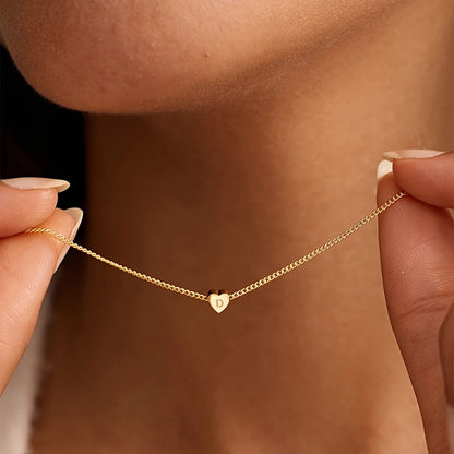 3D Heart Charm Necklace, Minimalist Heart Pendent Necklace, Custom Initial Heart Bracelet, Personalized Jewelry, Mother's Day Gift for Her