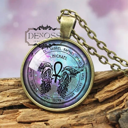 Seals of the Seven Archangels Pendant Necklace,Archangel Michael,Saint Michael Amulet Talisman,Guardian Angel St. Michael Sigil