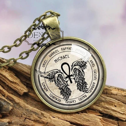 Seals of the Seven Archangels Pendant Necklace,Saint Michael Amulet Talisman,Guardian Angel,St. Michael Sigil