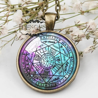 Seals of the Seven Archangels Pendant Necklace,Seals of Solomon,Talisman of Archangels Seal,Sigil of Archangels