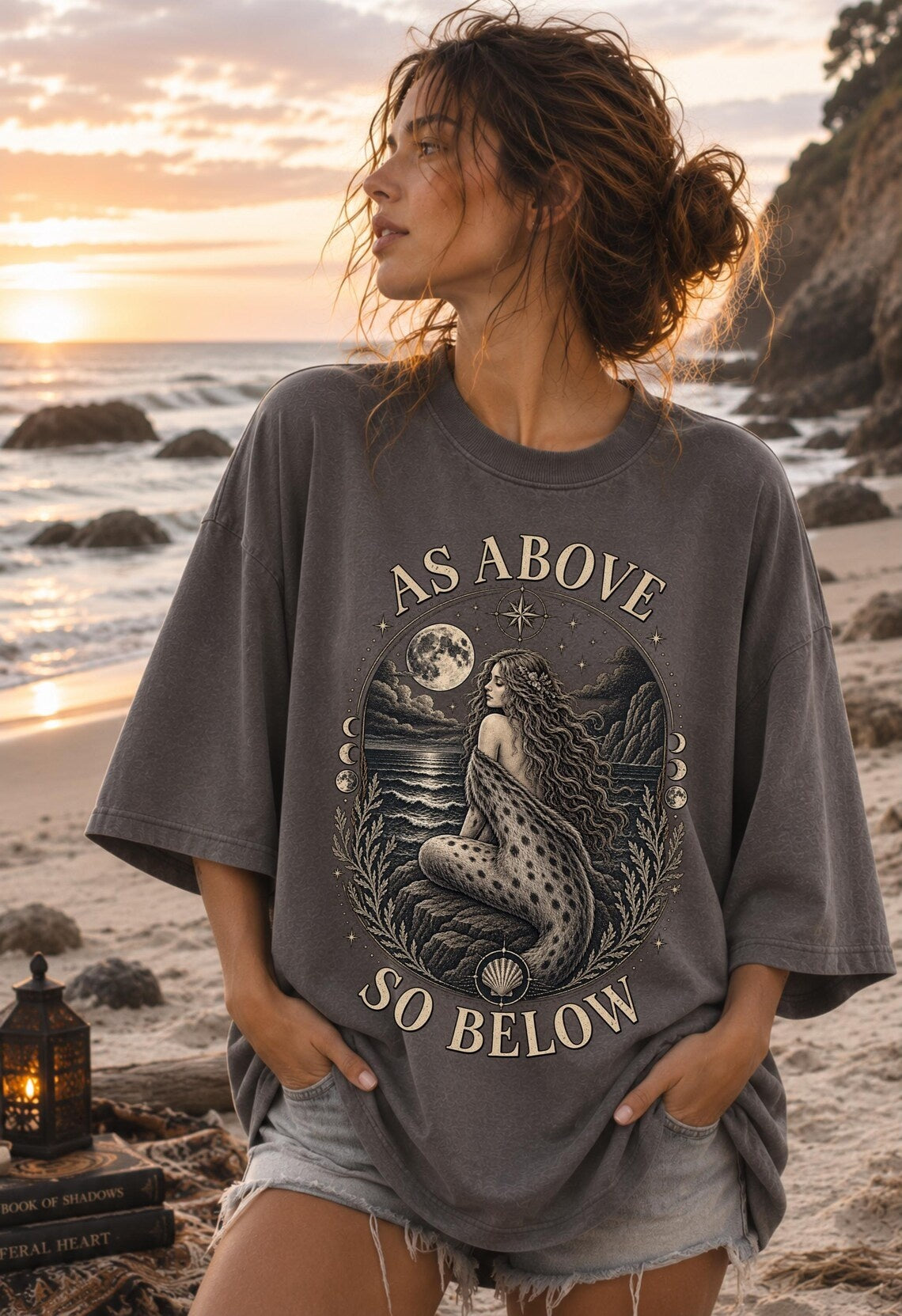 Selkie As Above So Below Shirt ,Mystical Shirt ,Selkie Shirt ,Sea Witch Shirt ,Selkie Folklore ,Whimisgoth ,Coastal, Gothic, Whimsigoth Clothing