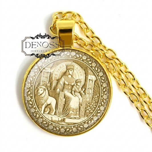 Semiramis and Her Son Pendant Assyrian Queen Legacy Necklace,Sacred Dynasty Charm