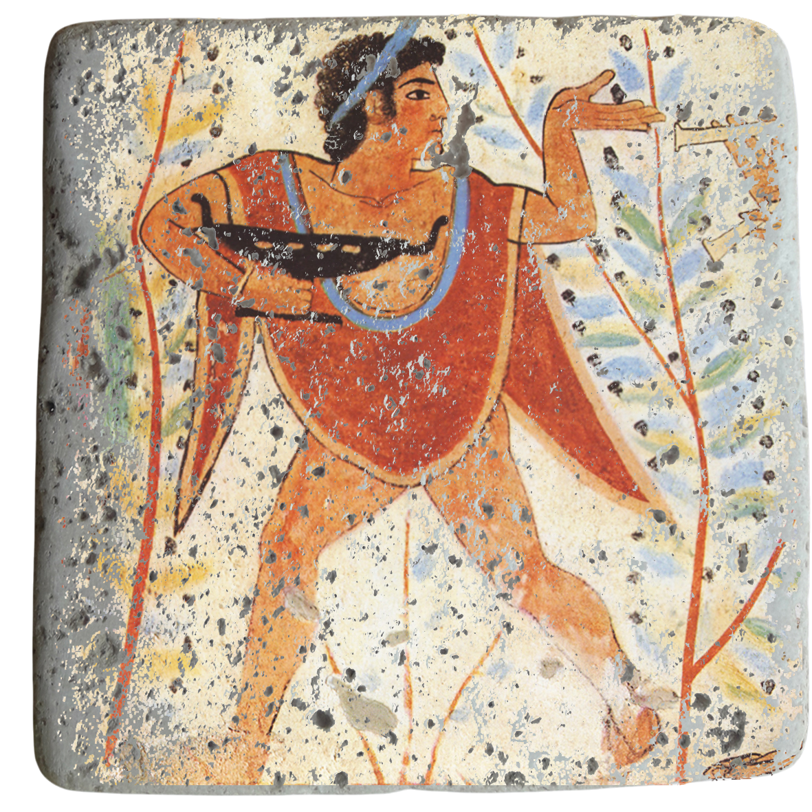 Servant with a Cup,Etruscan Art,Fresco on Stone