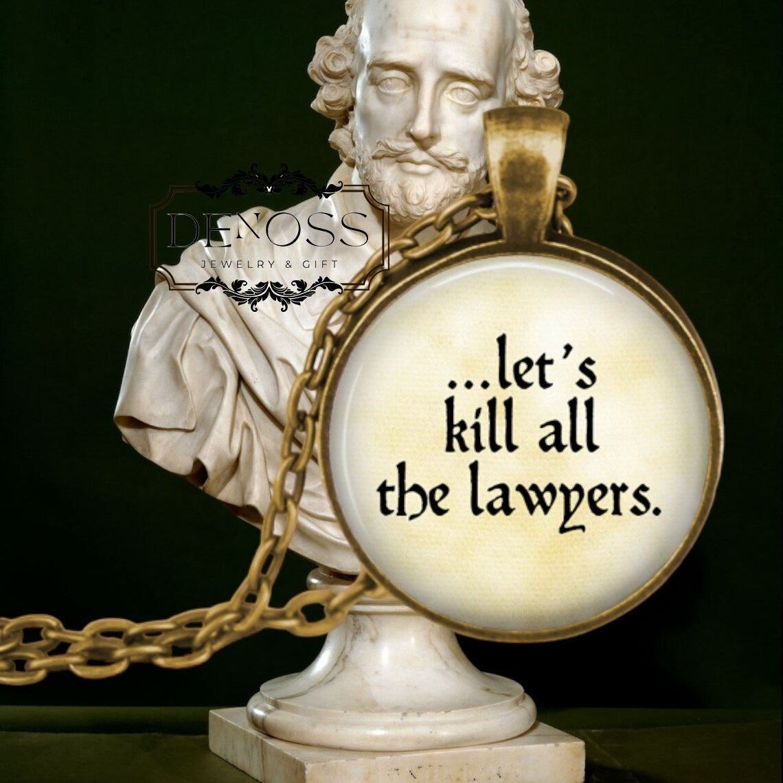 Shakespeare Quote Necklace,Funny Lawyer Gift