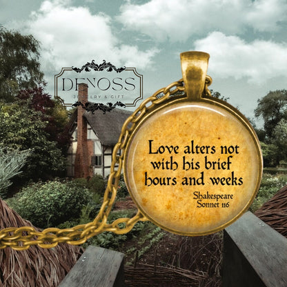 Shakespeare Sonnet 116 Quote Necklace,Literary Gift