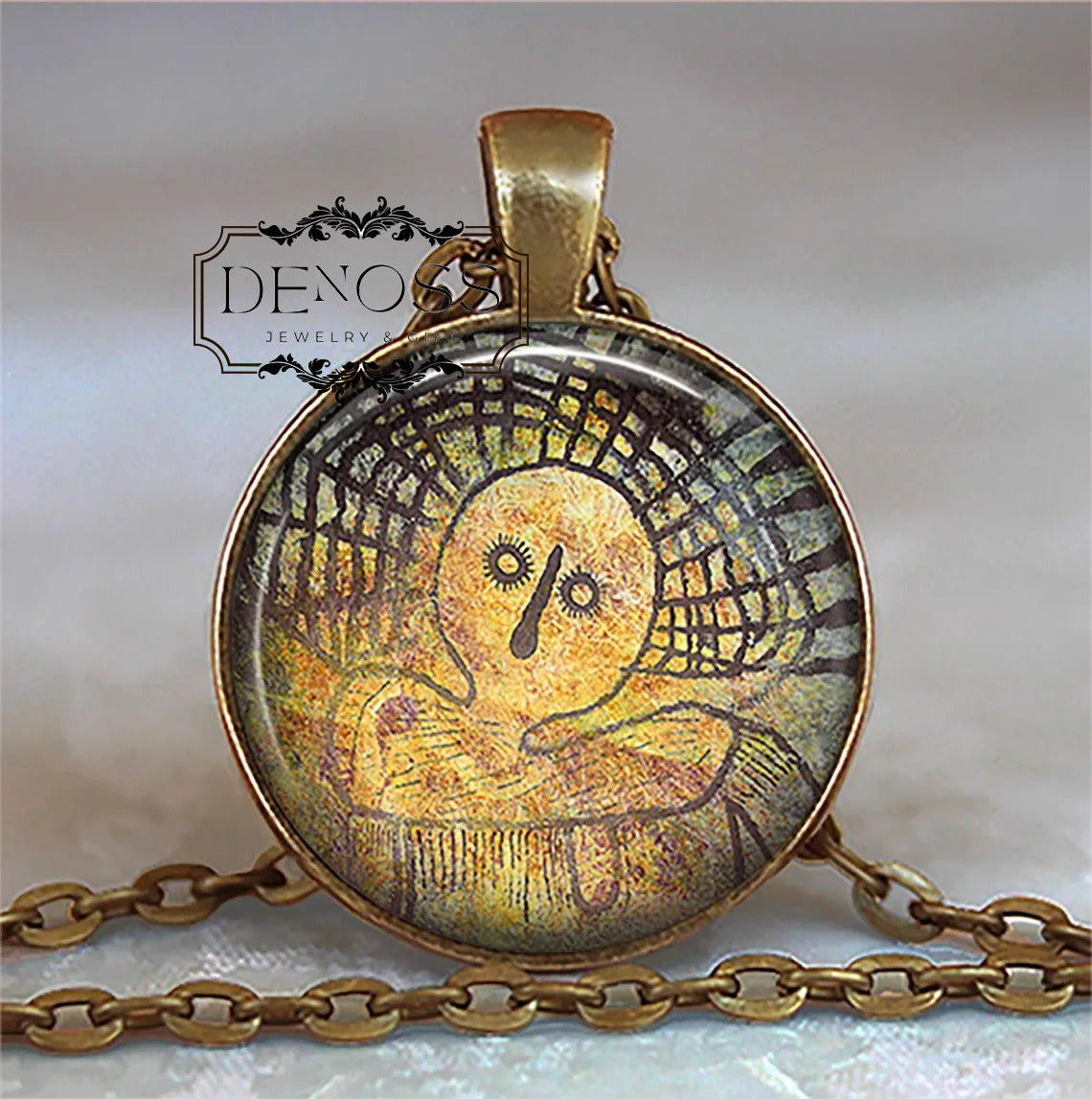 Shaman Spirit necklace,Cloud Spirit spiritual talisman,ancient Aboriginal cave art