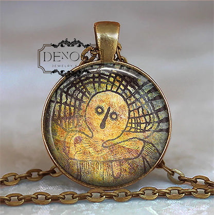 Shaman Spirit necklace,Cloud Spirit spiritual talisman,ancient Aboriginal cave art