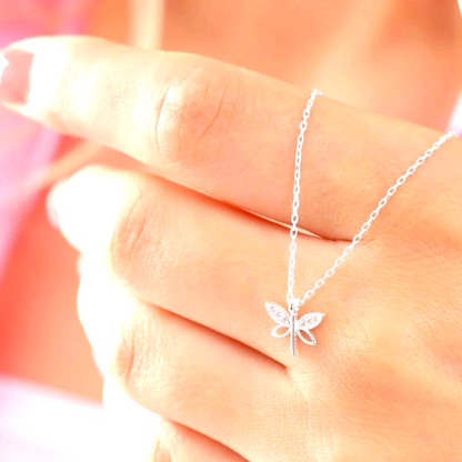 925 Sterling Silver Chain Dragonfly Necklace