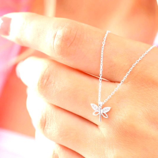 925 Sterling Silver Chain Dragonfly Necklace