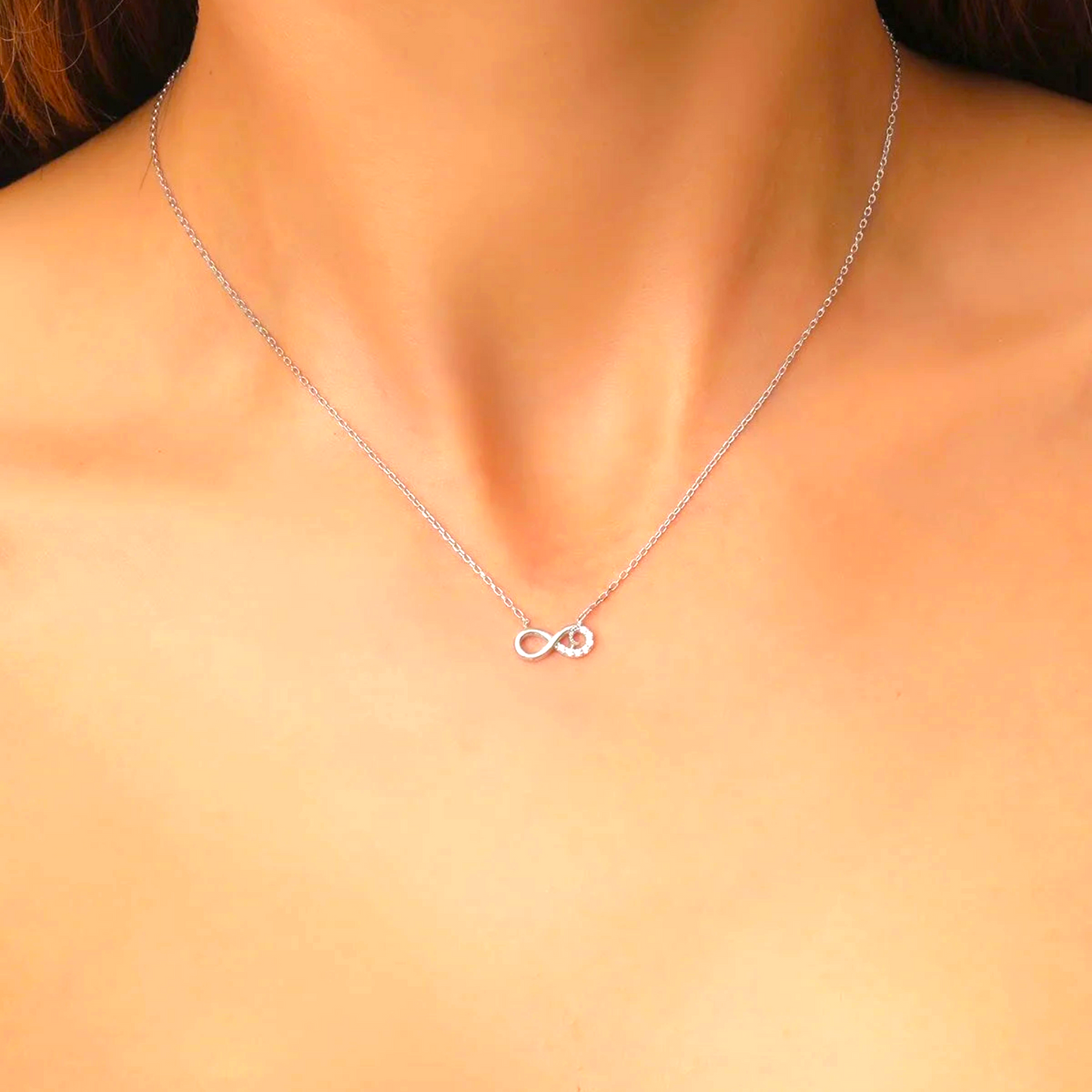 925 Sterling Silver Chain Infinity Necklace