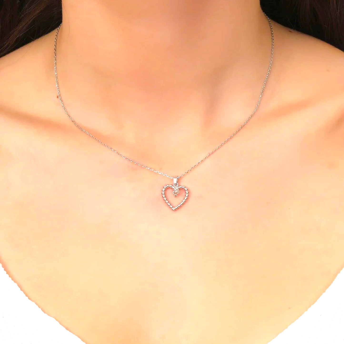 925 Sterling Silver Chain Heart Necklace