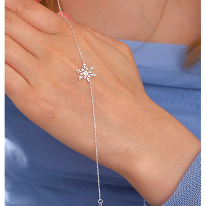 925 Sterling Silver Chain Snowflake Gold-Silver Bracelet