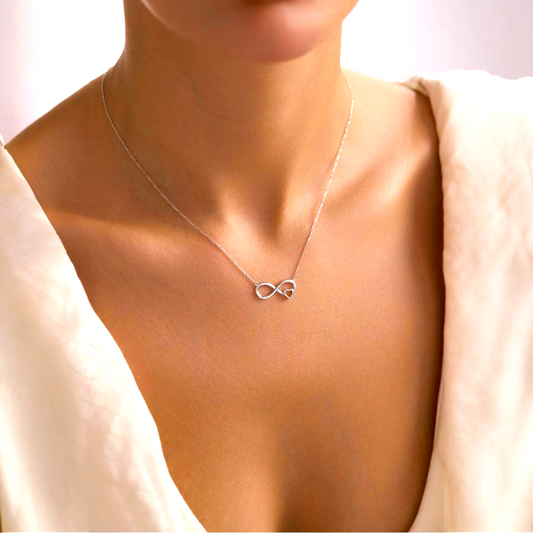 925 Sterling Silver Chain Infinity Necklace