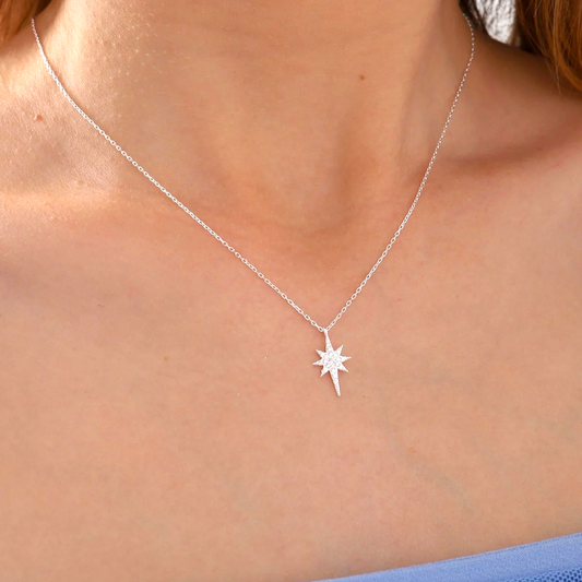 925 Sterling Silver Chain Polar Star Gold-Silver Necklace