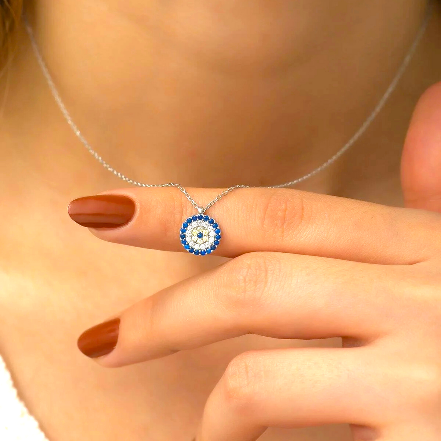 925 Sterling Silver Chain Evil Eye Necklace