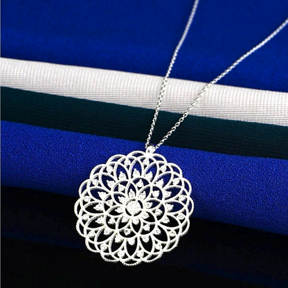 925 Sterling Silver Chain Life Flower Necklace