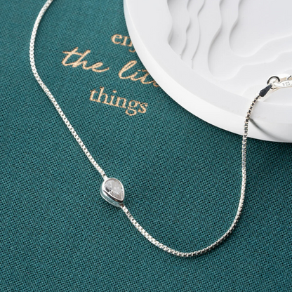 925 Sterling Silver Rhodium Plated Zircon Stone Drop Bracelet