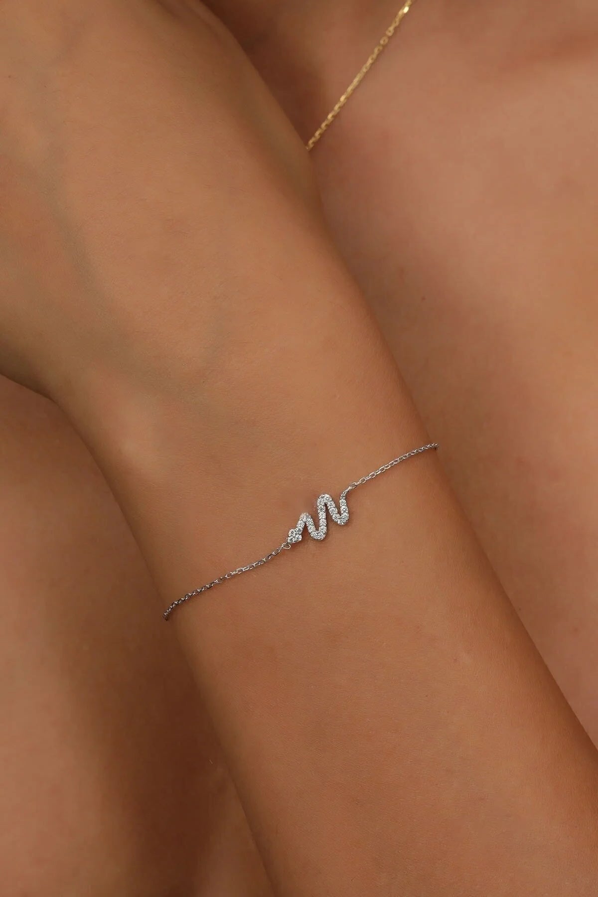 925 Sterling Silver Chain Snake Gold-Silver Bracelet