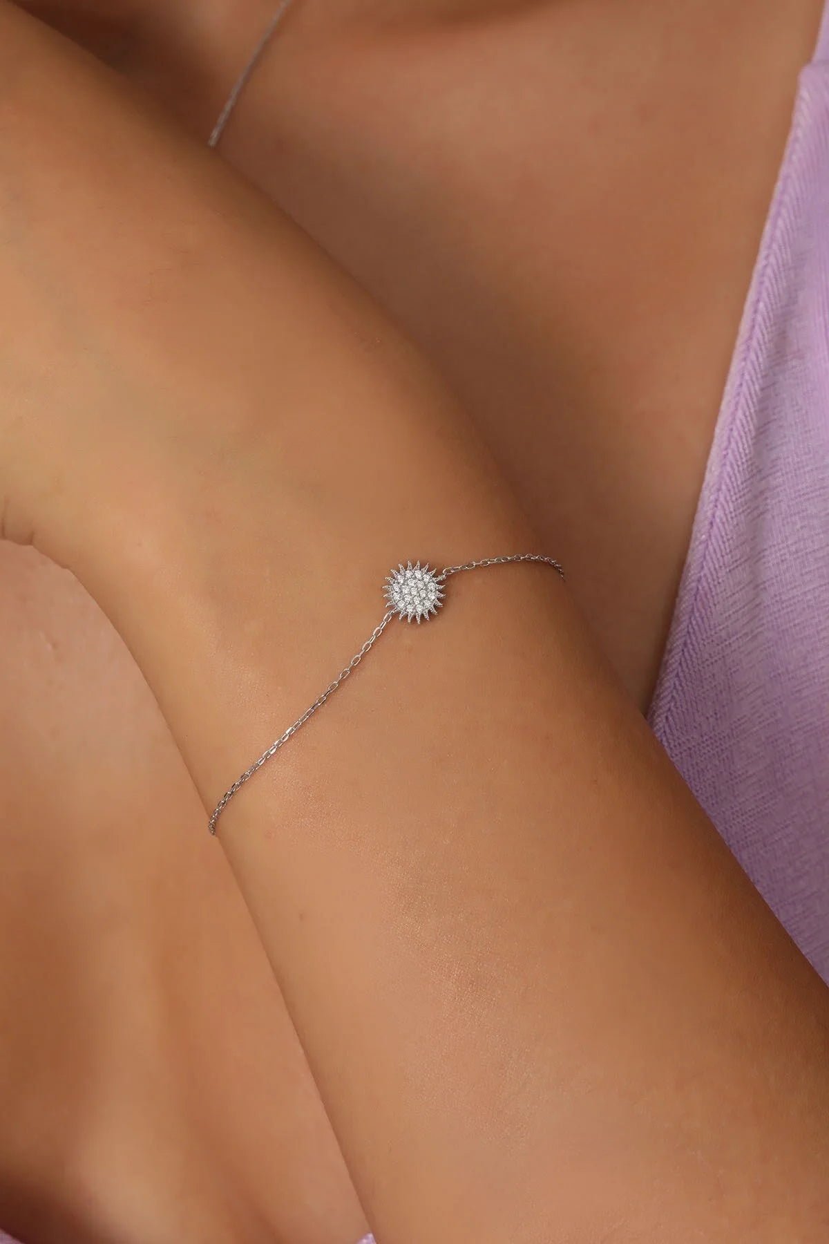 925 Sterling Silver Chain Sun Gold-Silver Bracelet