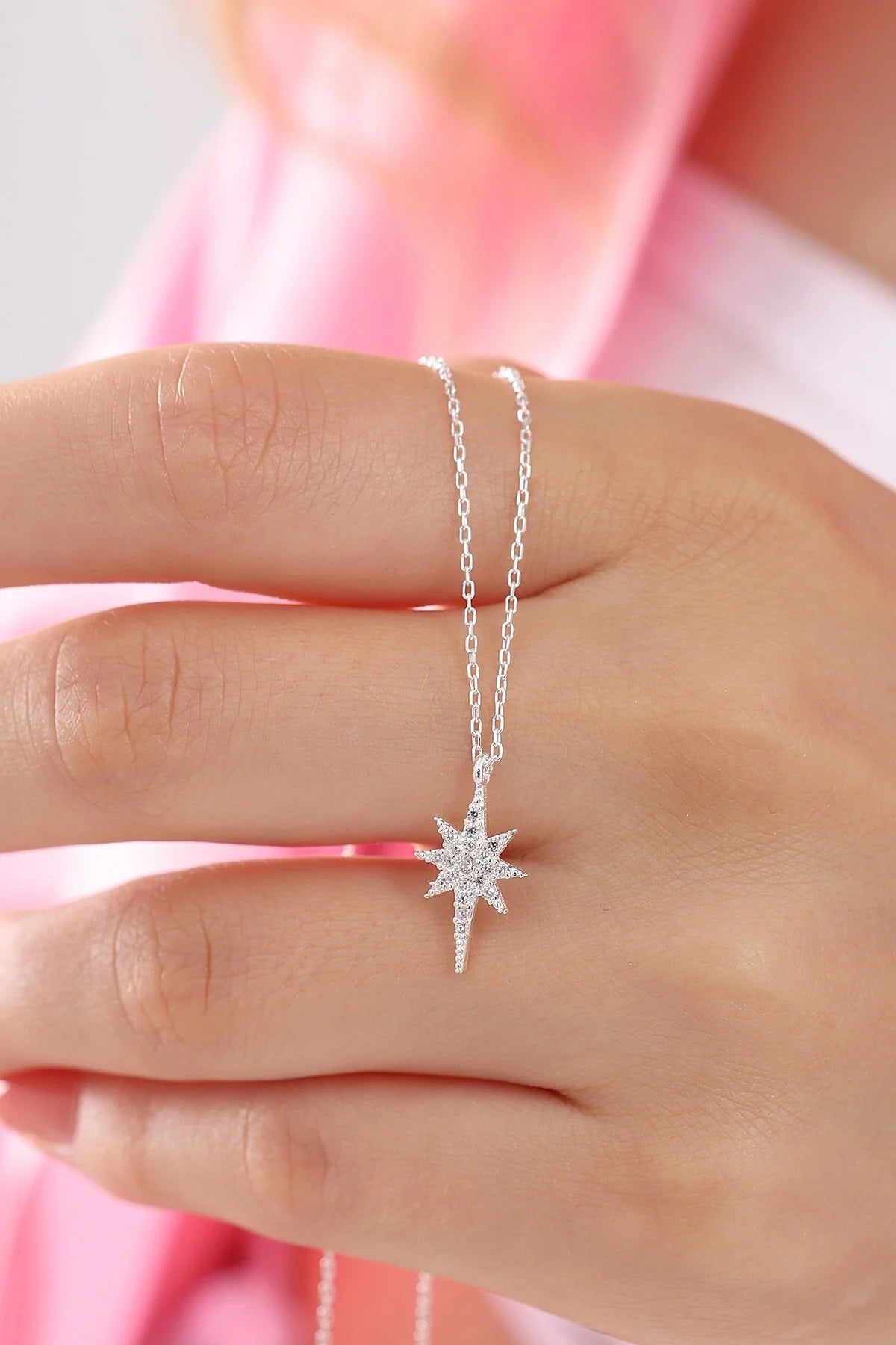 925 Sterling Silver Chain Polar Star Gold-Silver Necklace