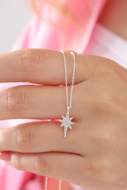 925 Sterling Silver Chain Polar Star Gold-Silver Necklace