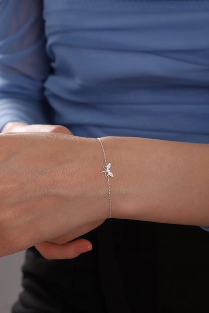 925 Sterling Silver Chain Dragonfly Gold-Silver Bracelet
