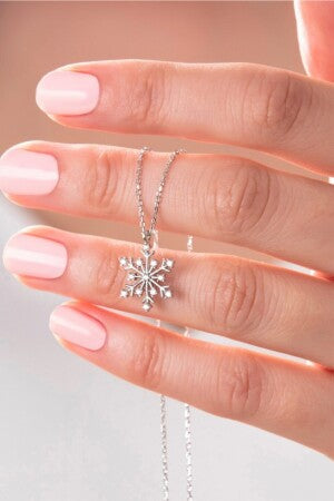 925 Sterling Silver Chain Snowflake Gold-Silver Necklace